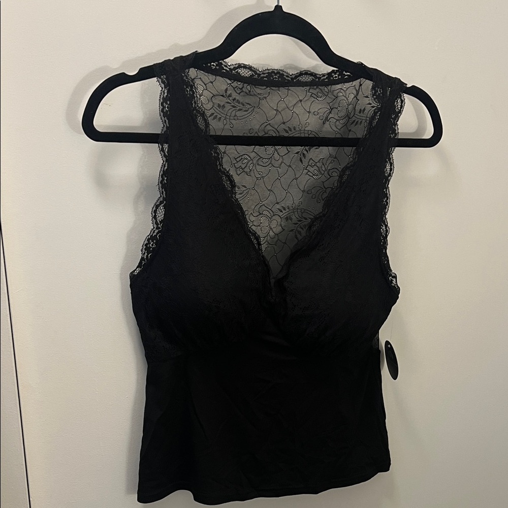 Klassy Network Black Lace Tank Top
